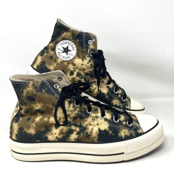 Converse Ctas Lift Platform Men High Sneakers Canvas Acid Washed Custom 171974C